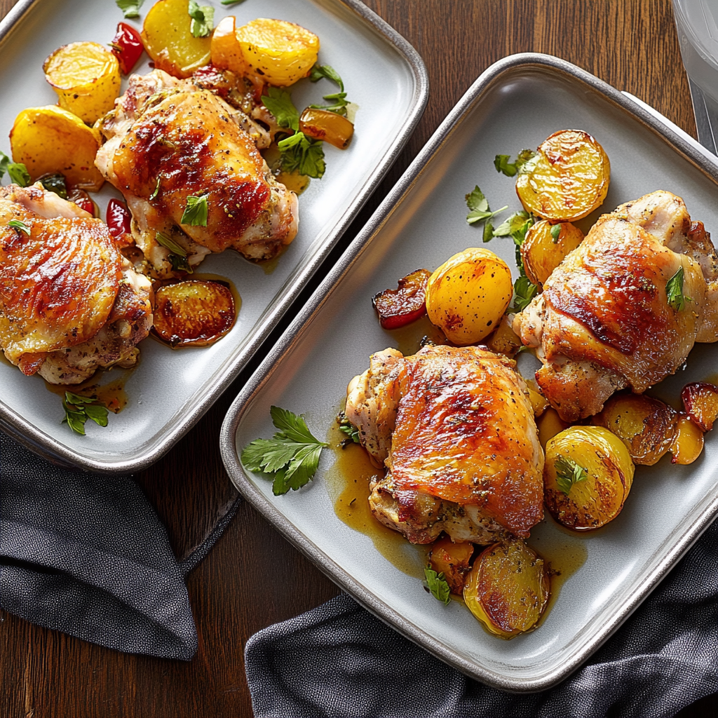 Recipe preparation for Sheet-Pan Cumin Chicken Thighs