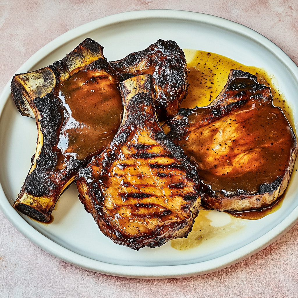 Recipe preparation for BBQ Pineapple Glazed Pork Steaks