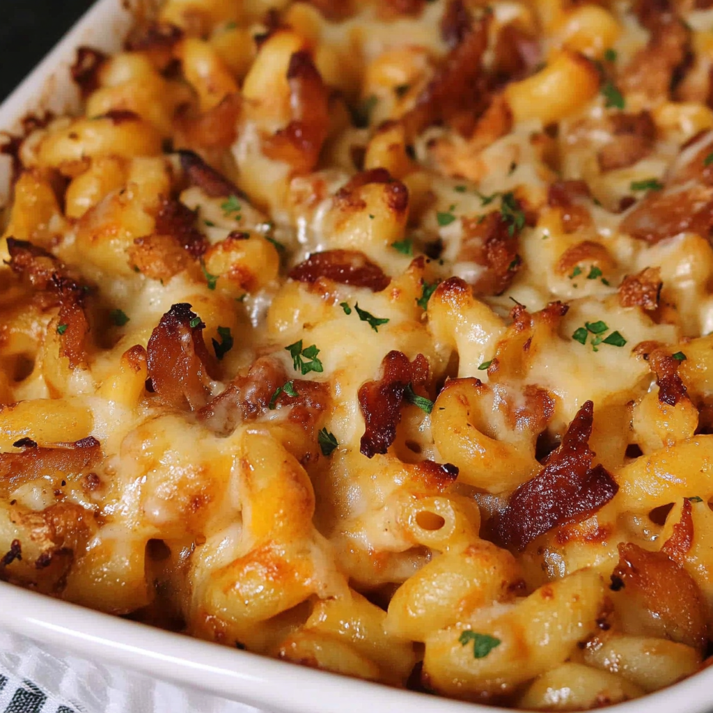 Recipe preparation for BBQ Chicken Mac and Cheese