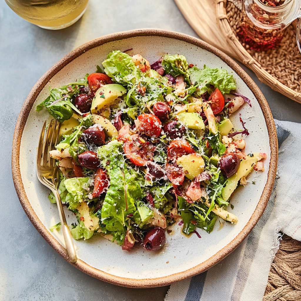 Recipe preparation for Italian Chopped Salad