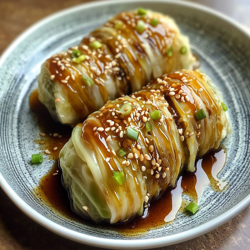 Recipe preparation for Asian Cabbage Rolls