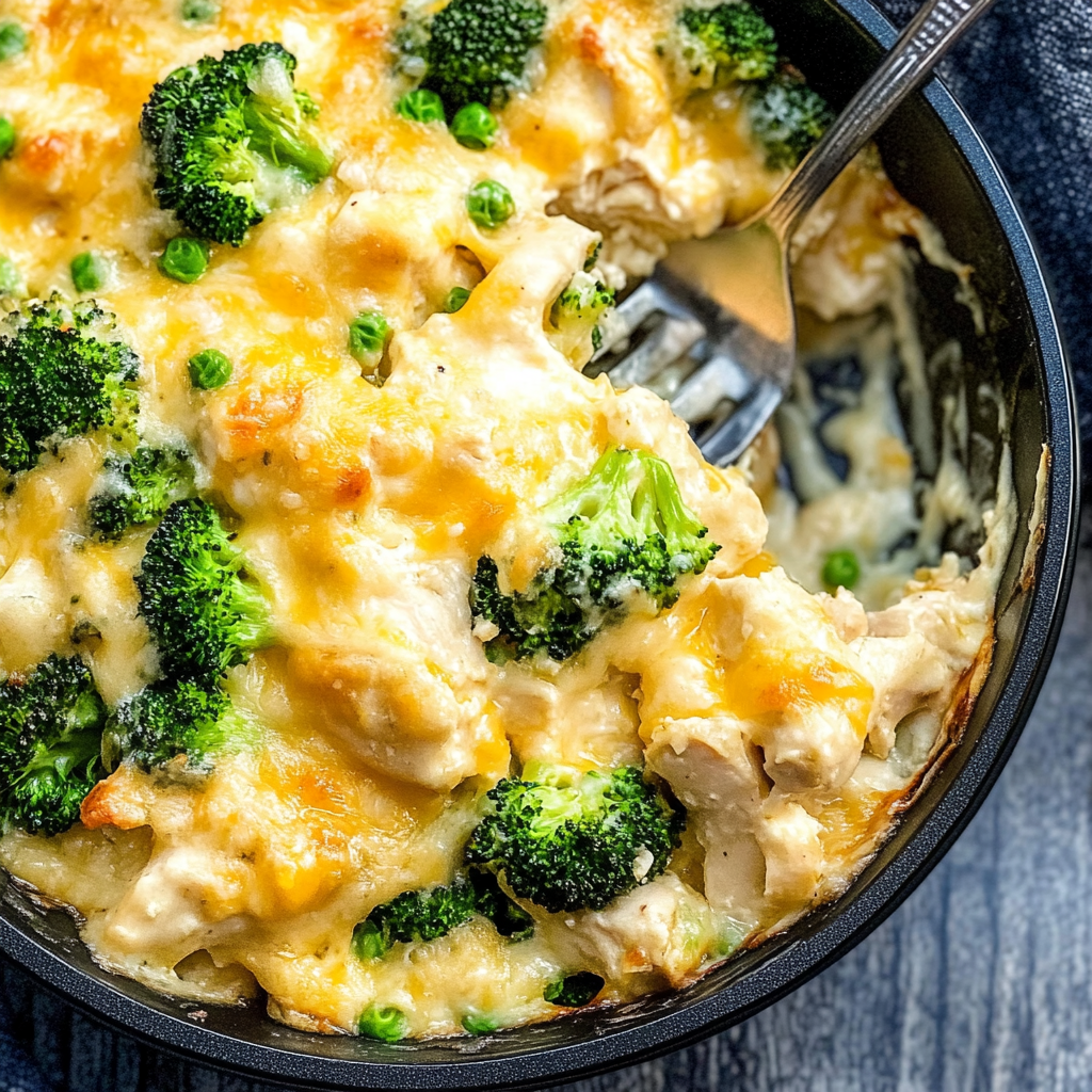 Recipe preparation for Cheesy Chicken and Broccoli Bake