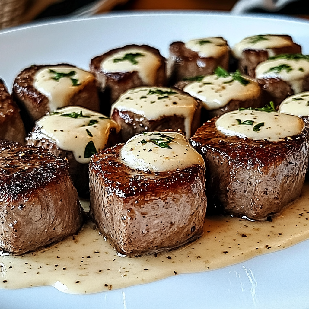 Recipe preparation for Garlic Butter Steak with Parmesan Cream Sauce
