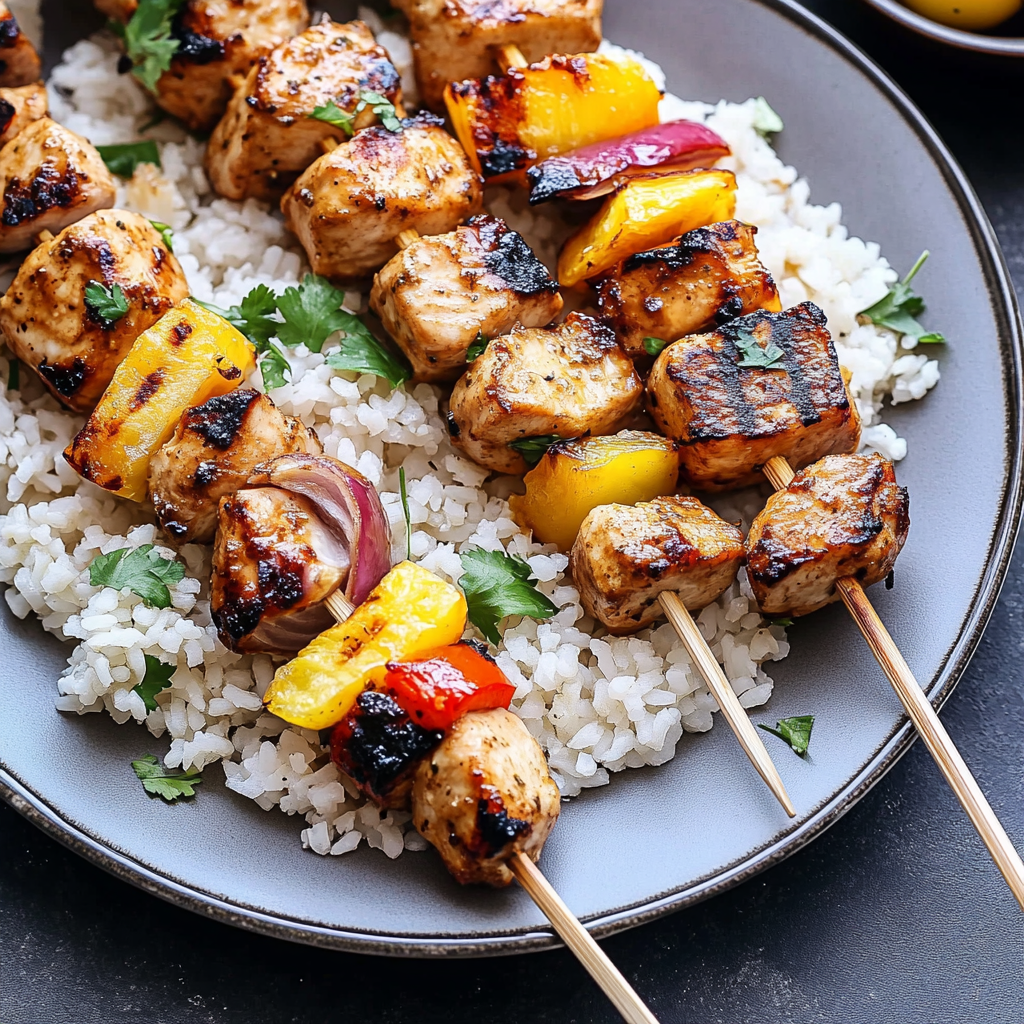 Recipe preparation for Pineapple Chicken Kabobs