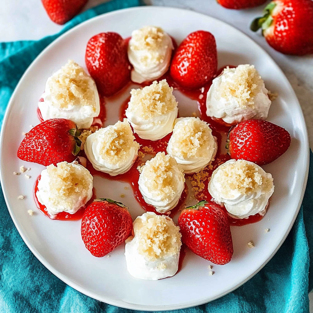 Recipe preparation for Cheesecake Stuffed Strawberries