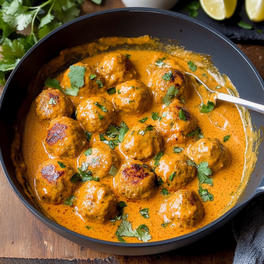 Recipe preparation for Chicken Meatball Curry
