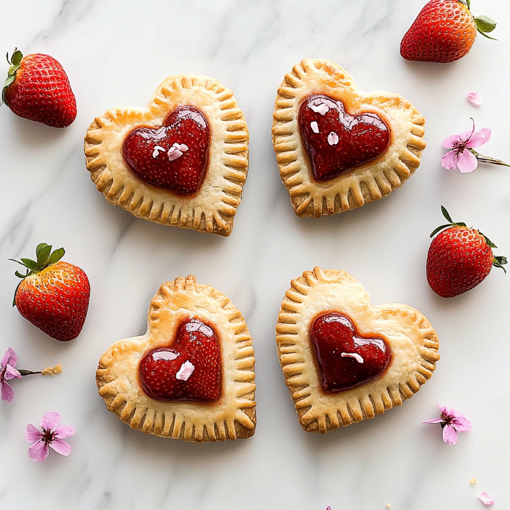 Recipe preparation for Heart Shaped Strawberry Hand Pies