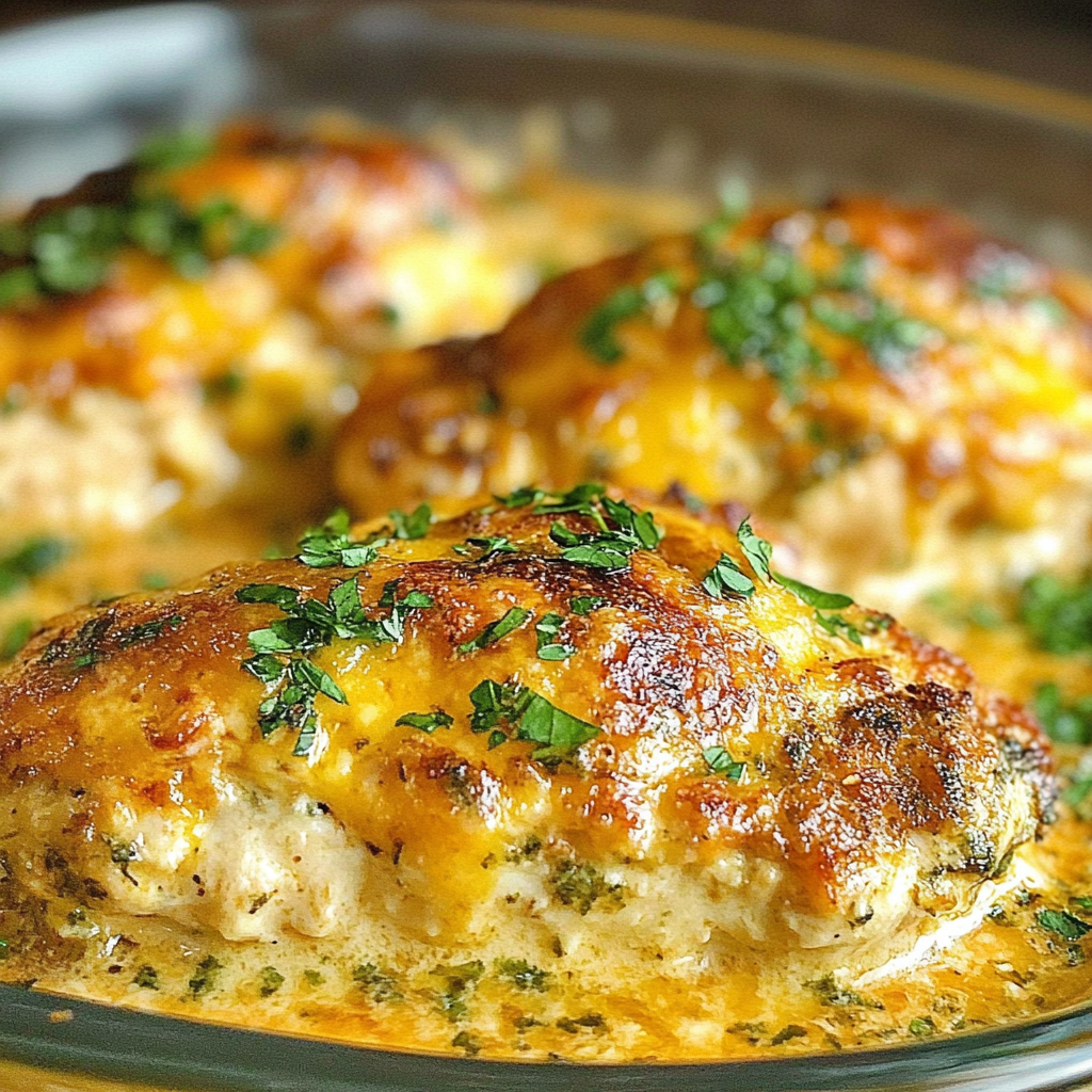 Recipe preparation for Smothered Cheesy Sour Cream Chicken