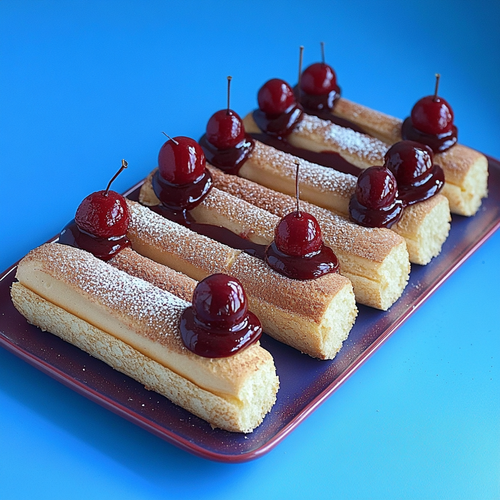 Recipe preparation for Mini Black Forest Eclairs