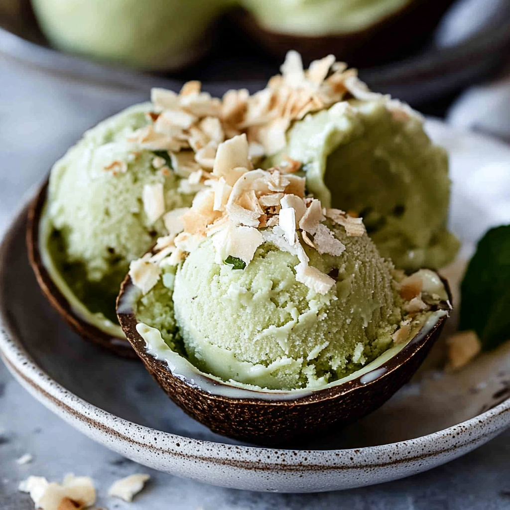 Recipe preparation for Coconut Avocado Ice Cream