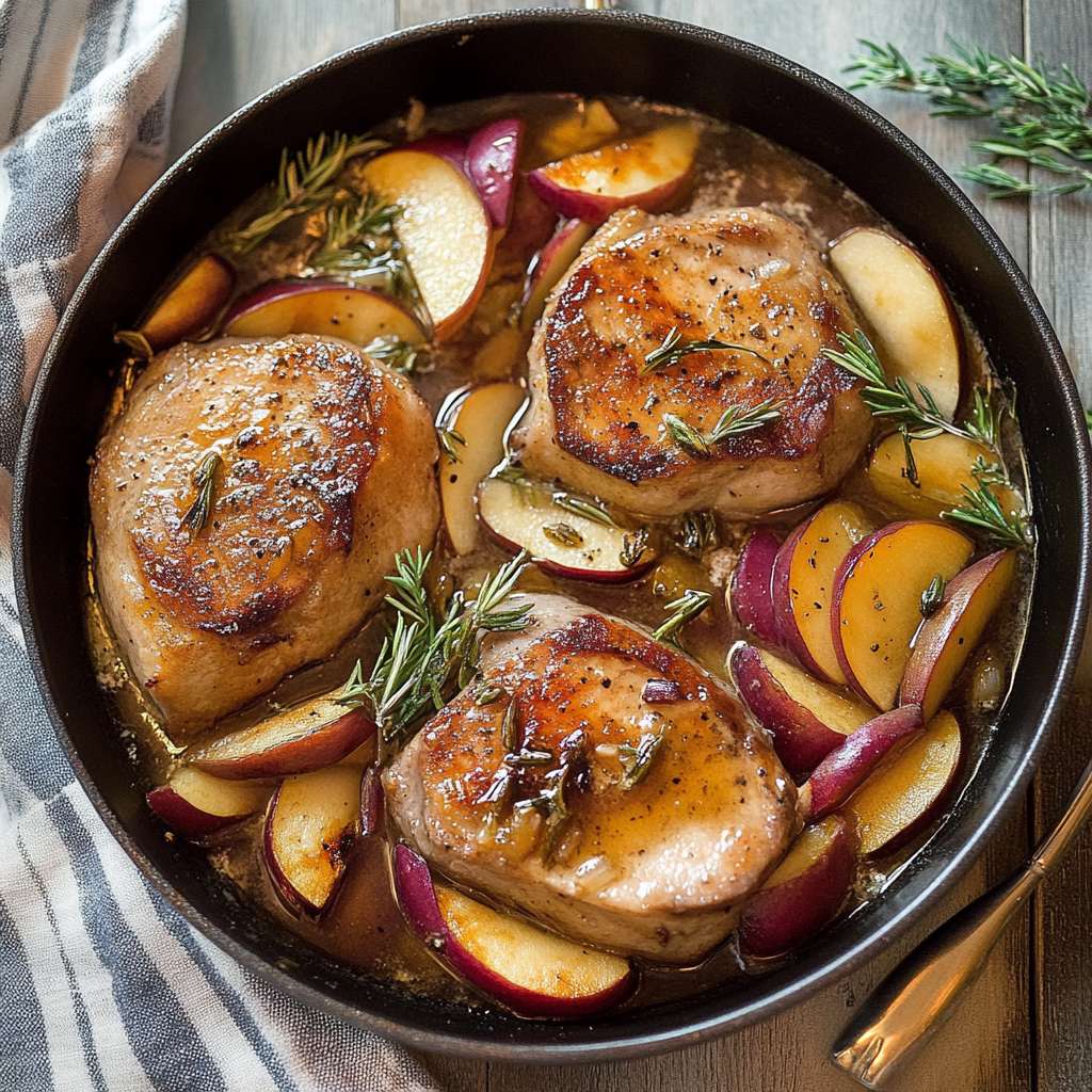Recipe preparation for Pork With Apples
