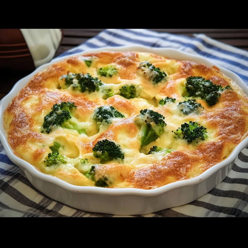 Recipe preparation for Broccoli and Cheddar Strata