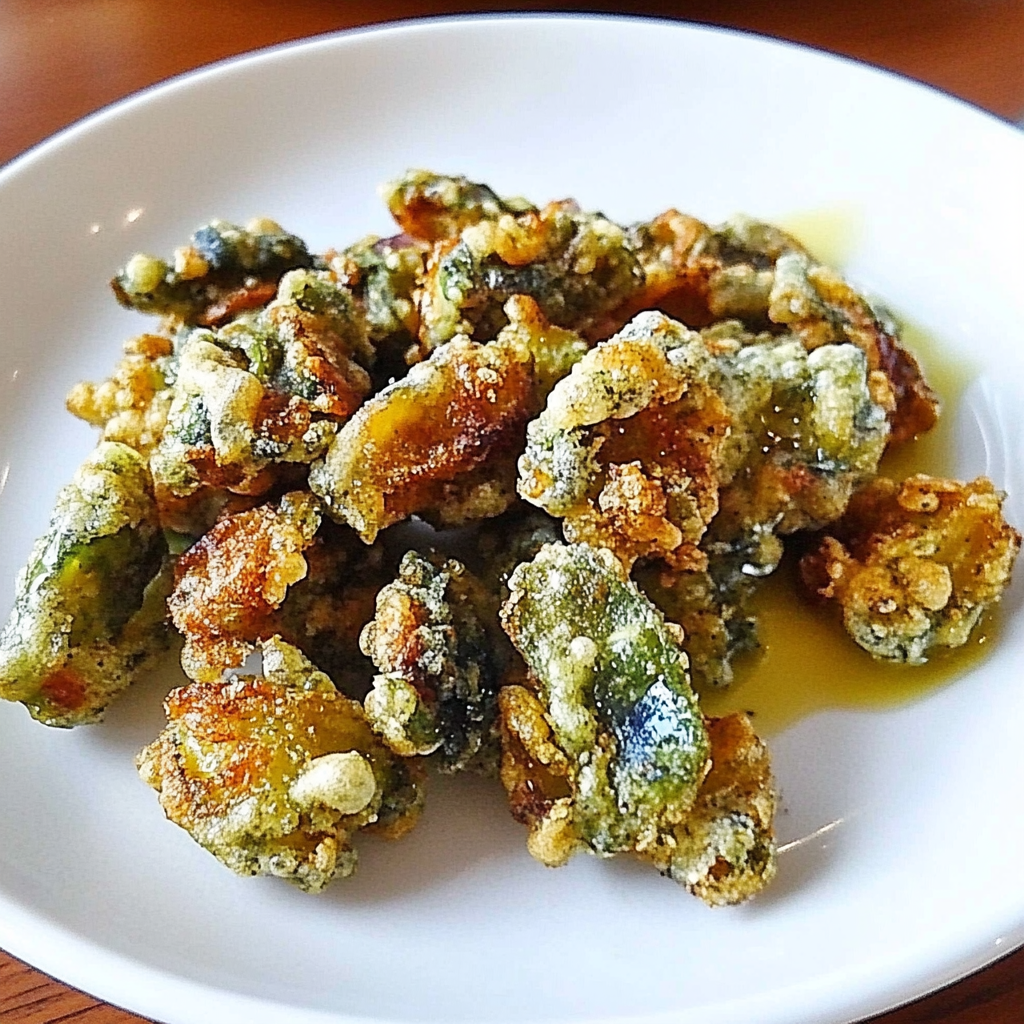 Recipe preparation for Fried Dandelion Blossoms