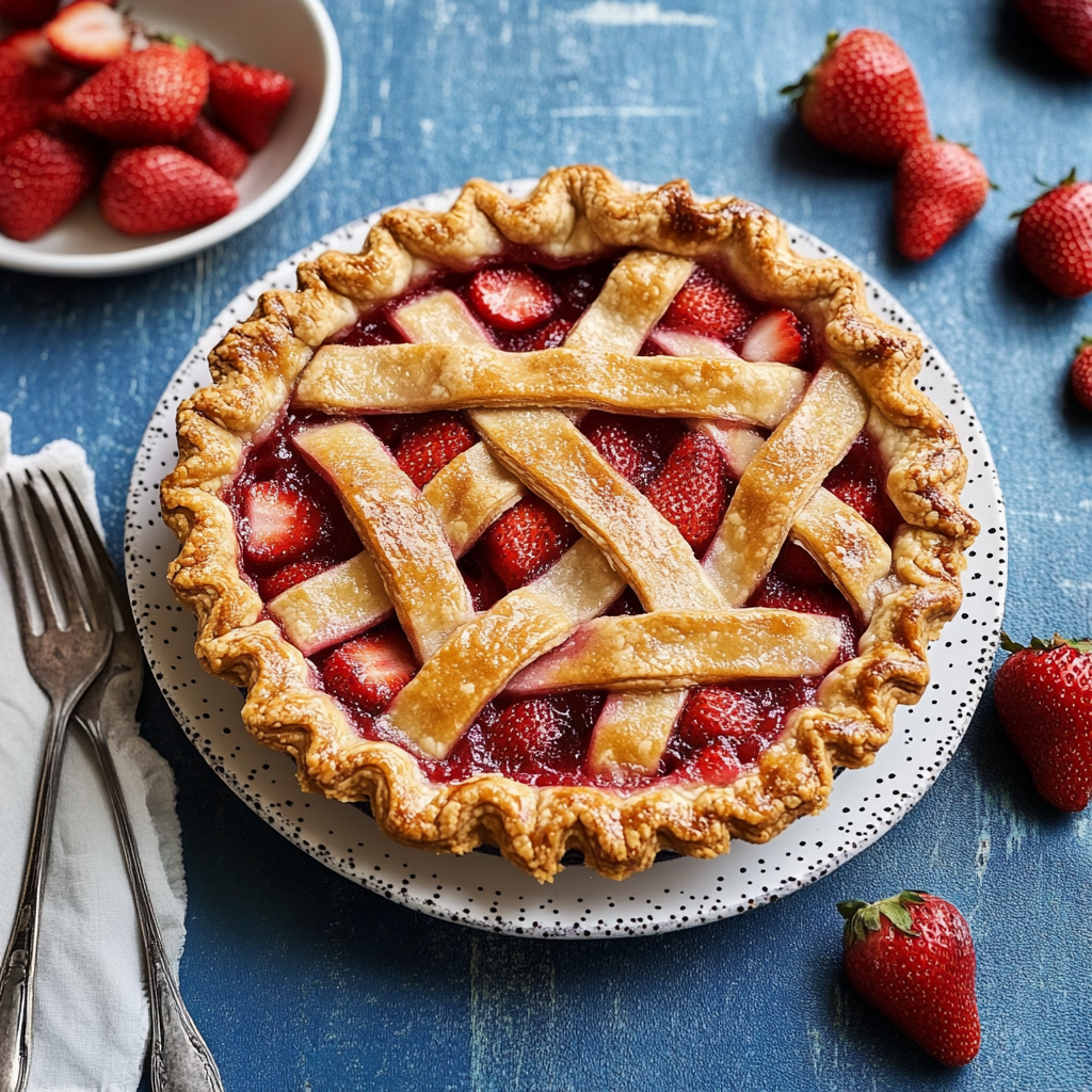 Recipe preparation for Strawberry-Rhubarb Pie