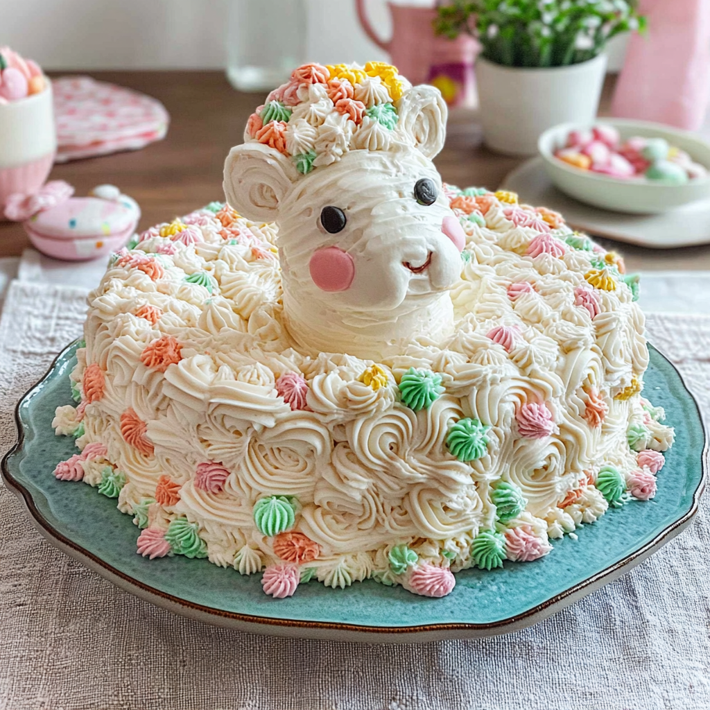 Recipe preparation for Easter Lamb Cake