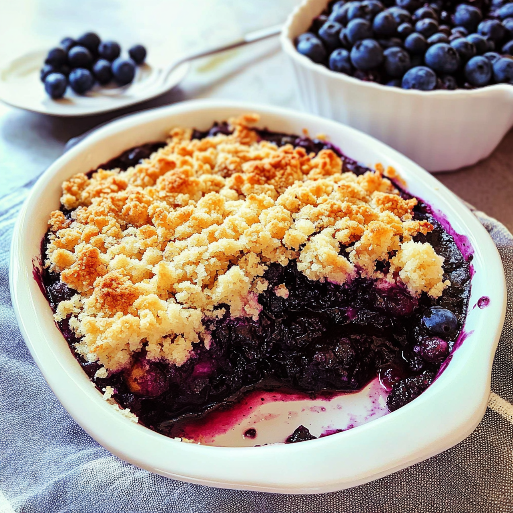 Recipe preparation for Blueberry Crumble