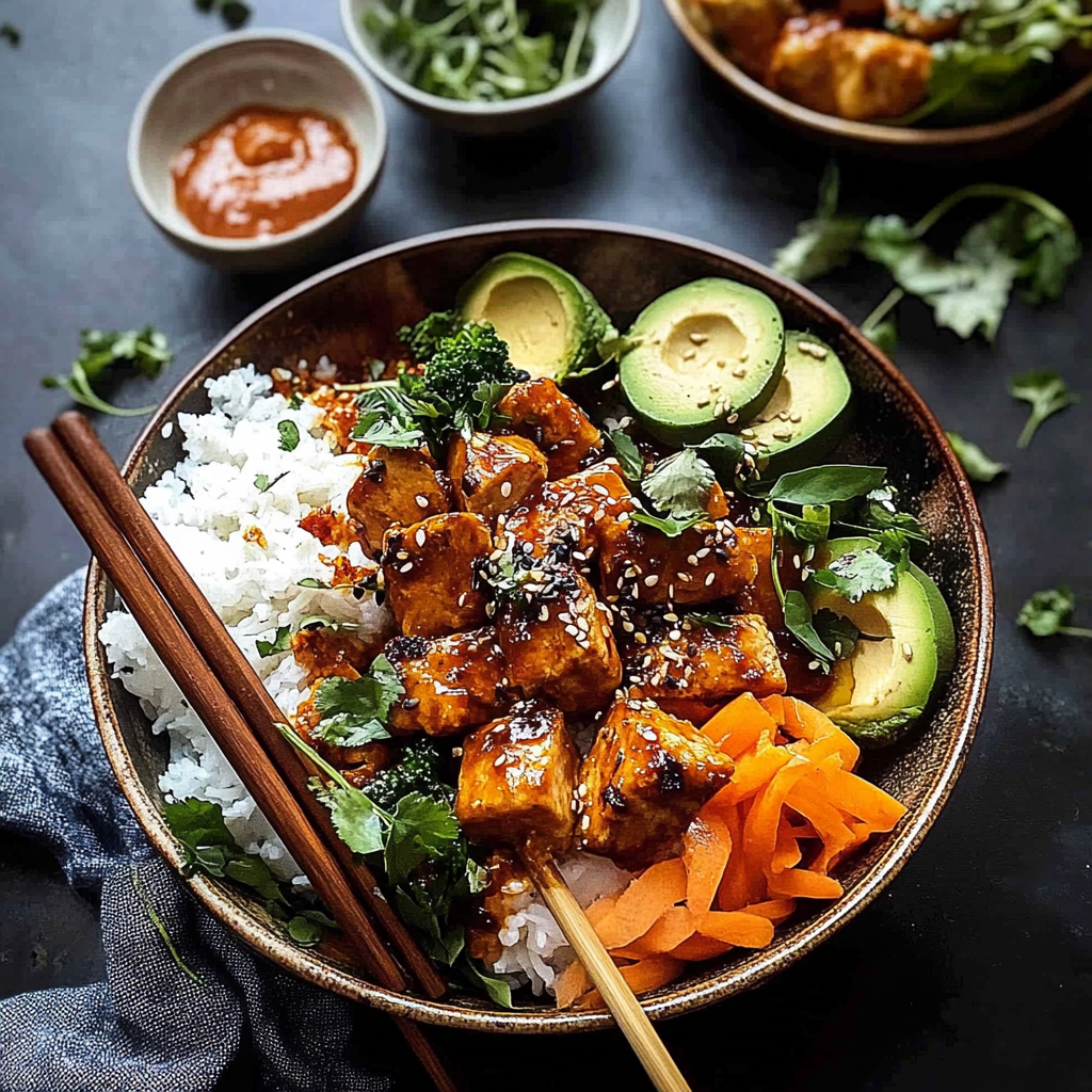 Recipe preparation for Sheet Pan Korean Chicken Bowls with Sweet Potatoes