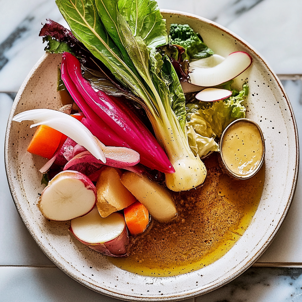 Recipe preparation for Bagna Cauda With Spring Vegetables