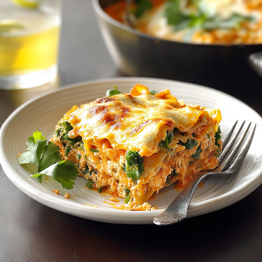 Recipe preparation for Coconut Curry Lasagna Skillet