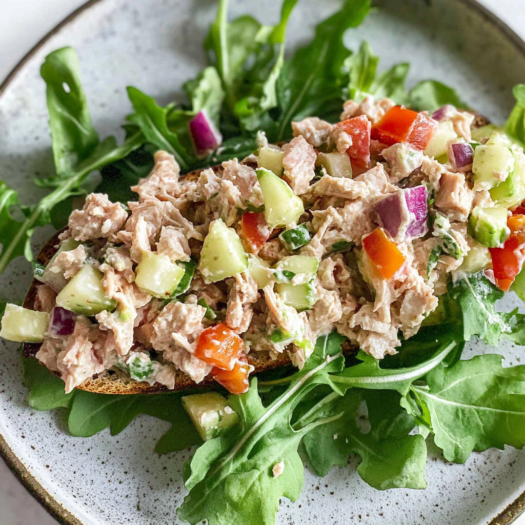 Recipe preparation for Flaked Almond Tuna Salad