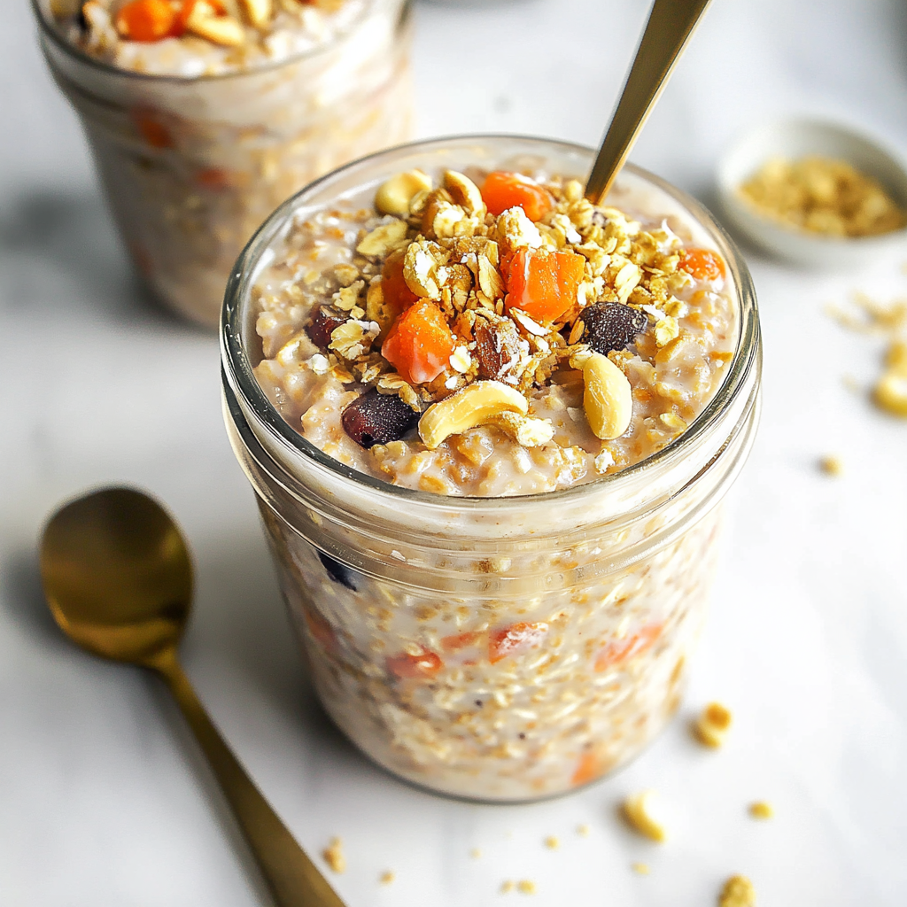 Recipe preparation for Carrot Cake Overnight Oats