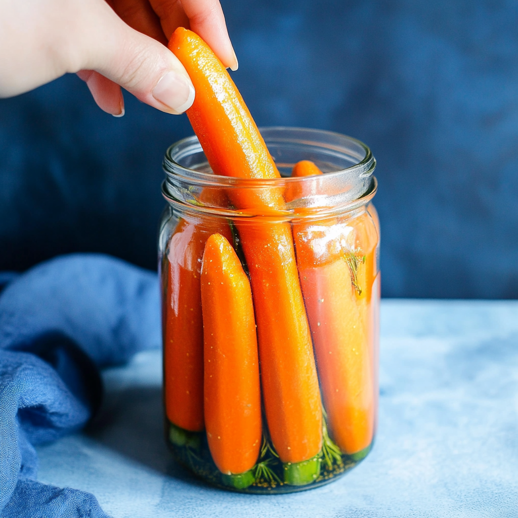 Recipe preparation for Spring Carrot Pickles with Caraway