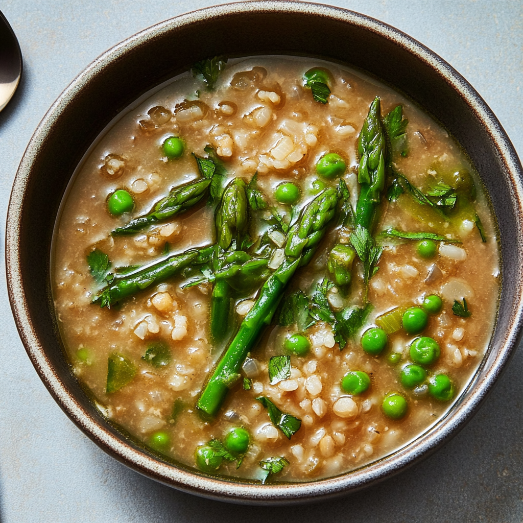 Recipe preparation for Spring Barley Soup