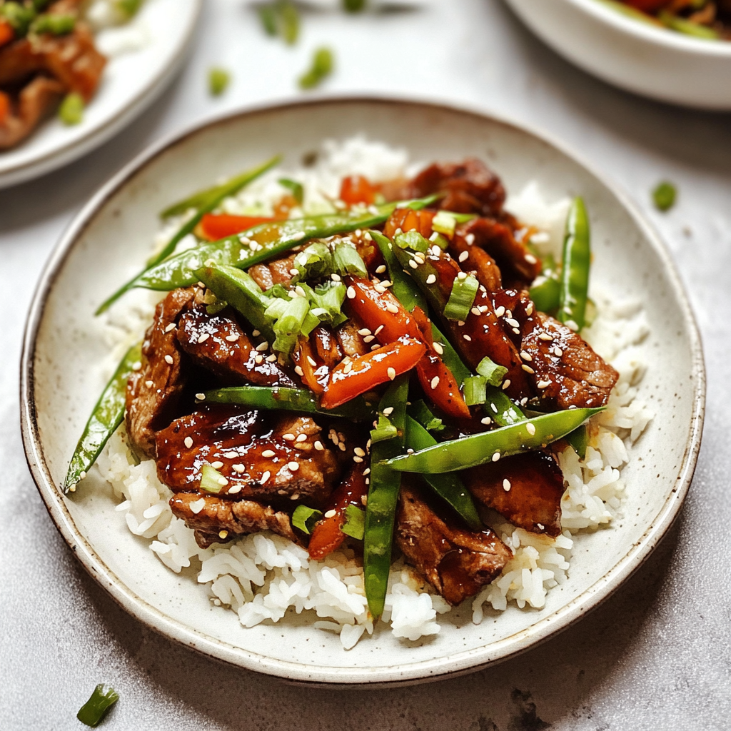 Recipe preparation for Pork Bulgogi with Spring Vegies