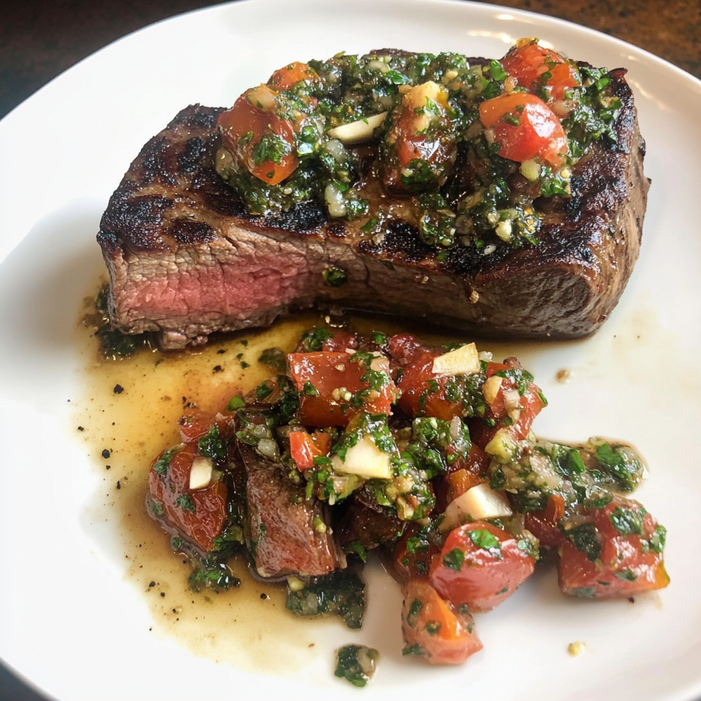 Recipe preparation for Beef Tenderloin and Sundried Tomato Salsa